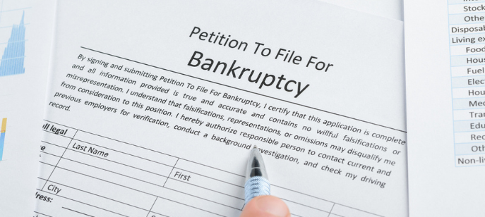 A paper for Petition to file for bankruptcy