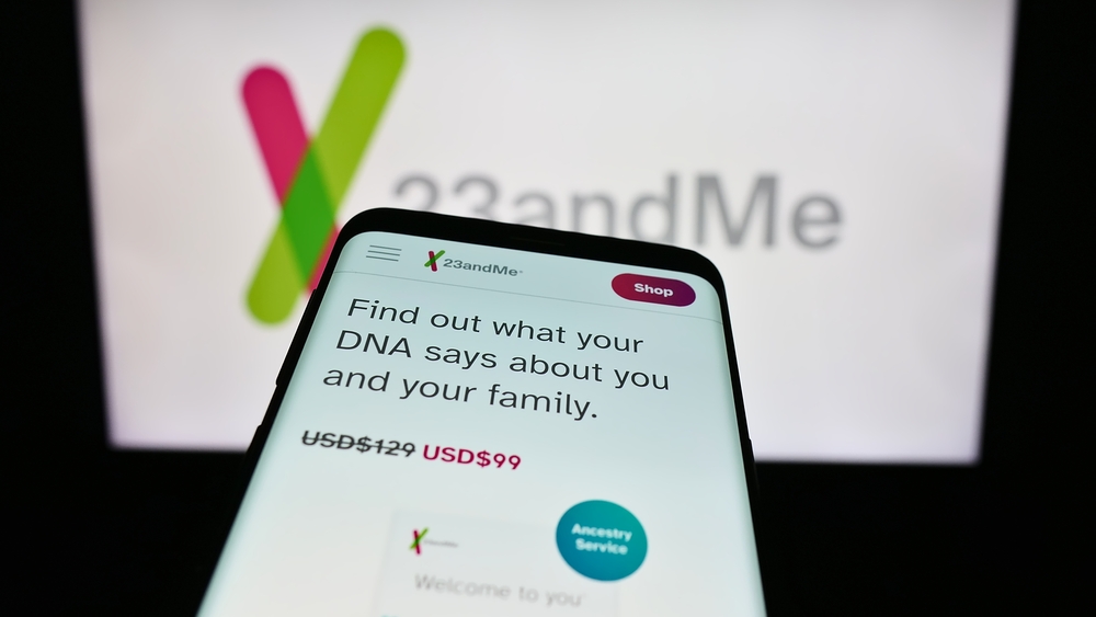 23andMe is Going Bankrupt | Smartphone with website of US biotechnology company 23andMe Inc. in front of business logo.