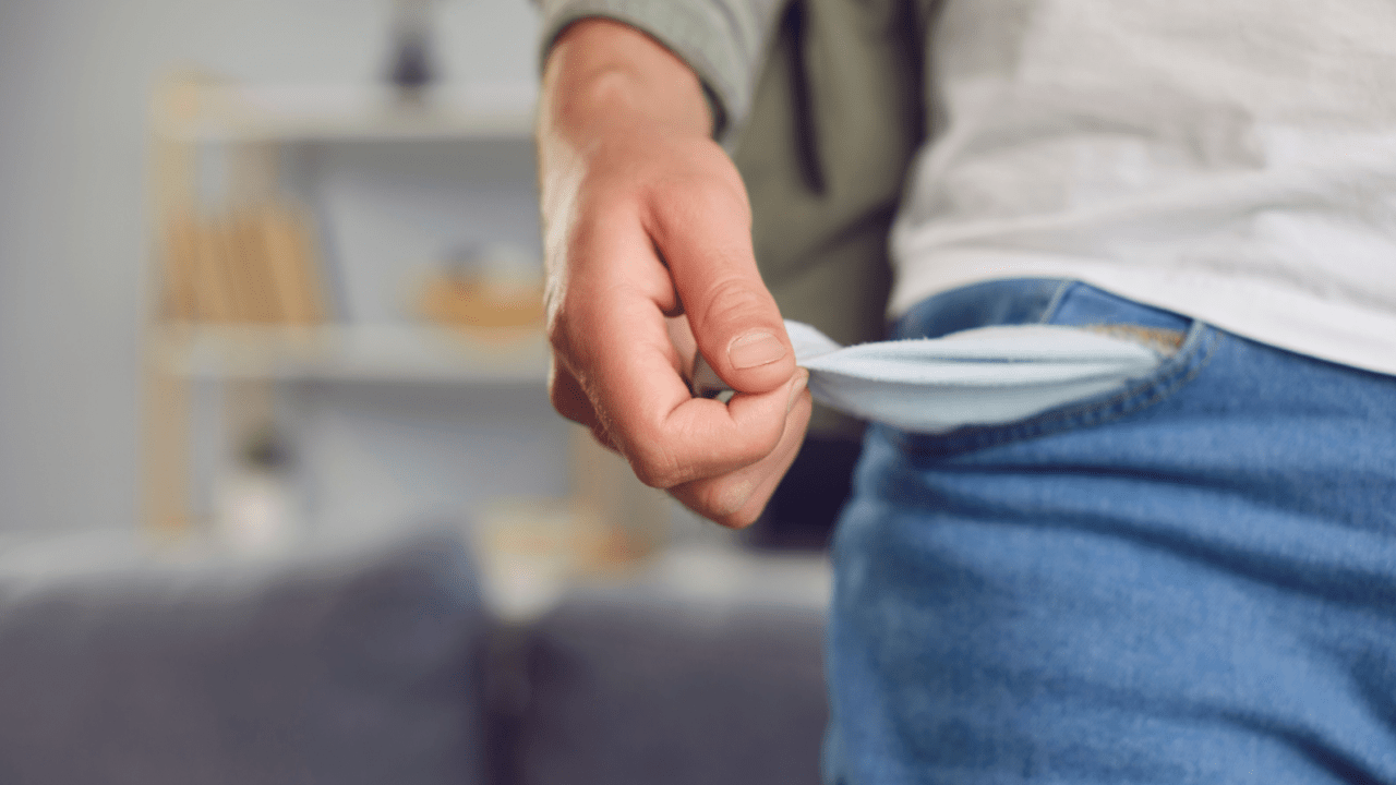 Man with nothing in his pockets
