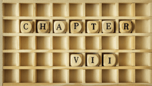 How long can you stay in Chapter 7 bankruptcy wooden letter blocks spelling Chapter VII