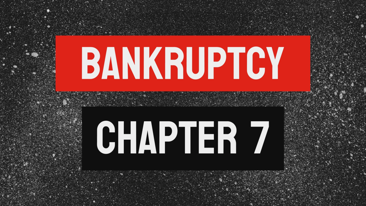 What disqualifies you from Chapter 7 bankruptcy guide with red and black text on asphalt background