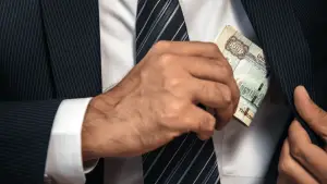 How much does a Chapter 13 attorney cost concept with businessman holding currency representing legal fees