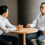 how to manage overwhelming debt - two professionals having a serious financial consultation